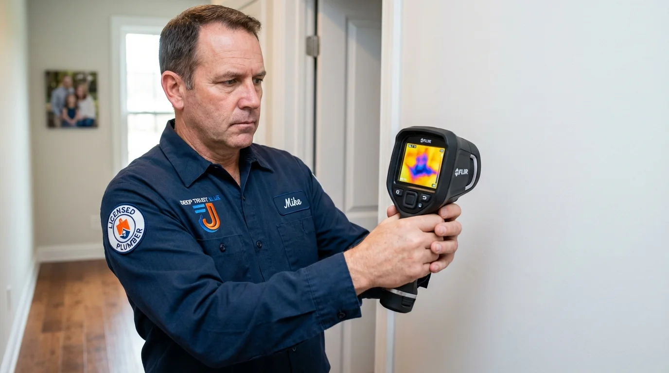 Thermal imaging leak detection by Johns Plumbing LLC in Rumford